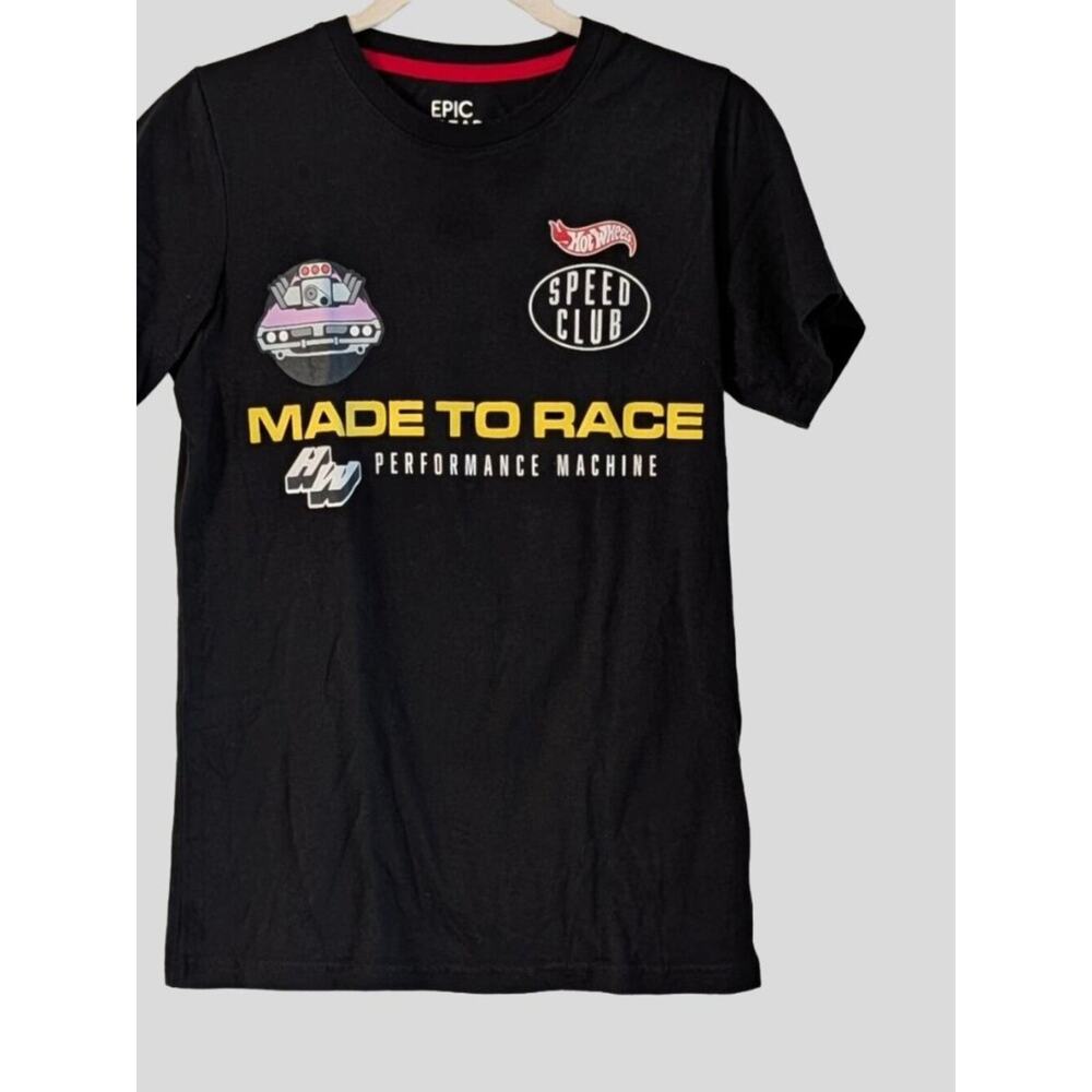 Hot Wheels Speed Club Graphic Tee Black Youth Large Racing Shirt